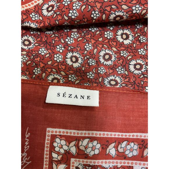 S�zane 'Floral' Red Scarf Size OS - Picture 4 of 4